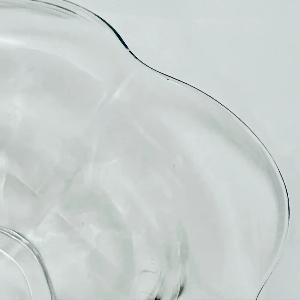 Heisey Glass Clear Console Bowl, Flower Shaped, Vintage EUC